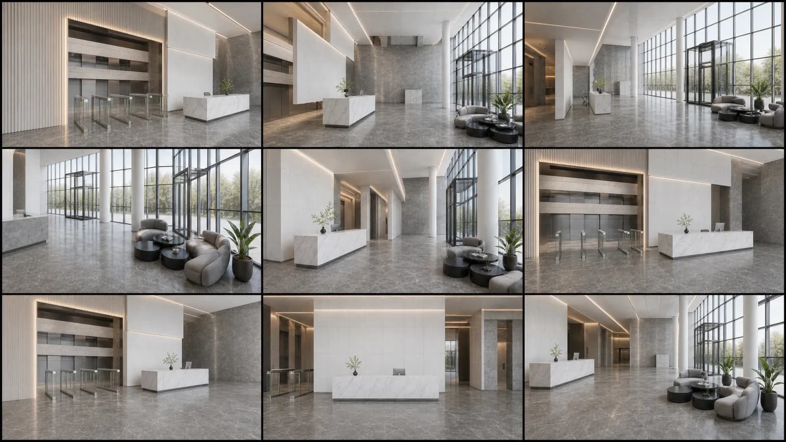 Environment concept for the Hale Group's tall corporate lobby