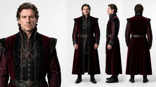 Costume design for a middle-aged male noble