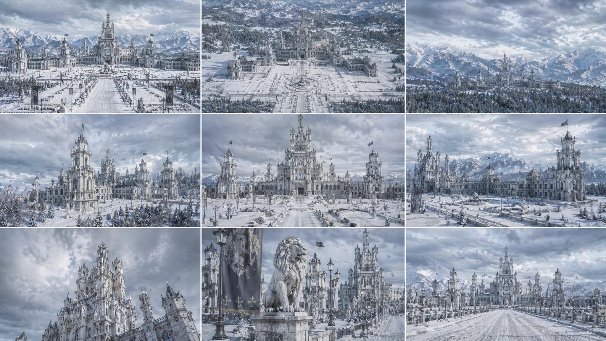 Project Two cover contact sheet showing nine views of White Lion Castle