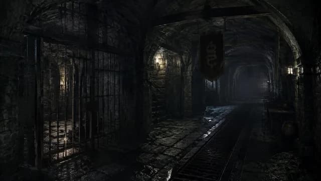 Snake Clan dungeon environment with cells and stone passages