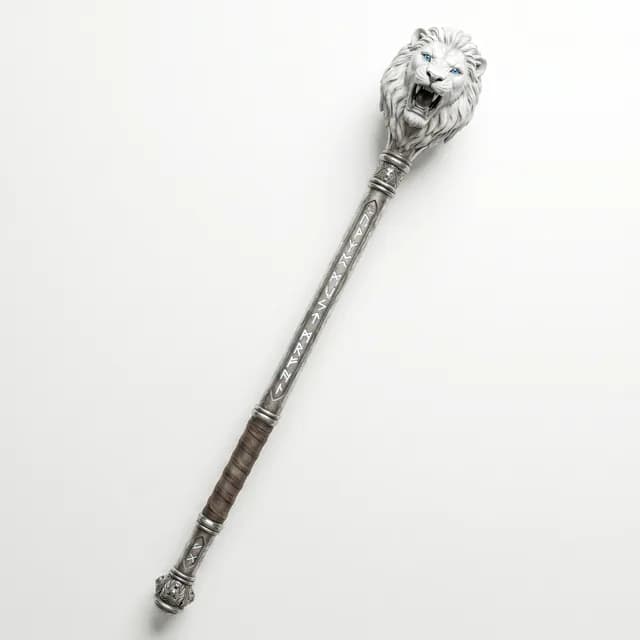 Prop design of the matriarch's engraved silver cane