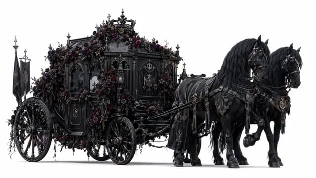 Dark wedding carriage design ornamented with Snake Clan motifs