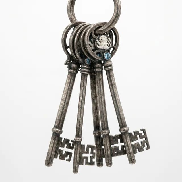 Prop design of a silver key for an important lock